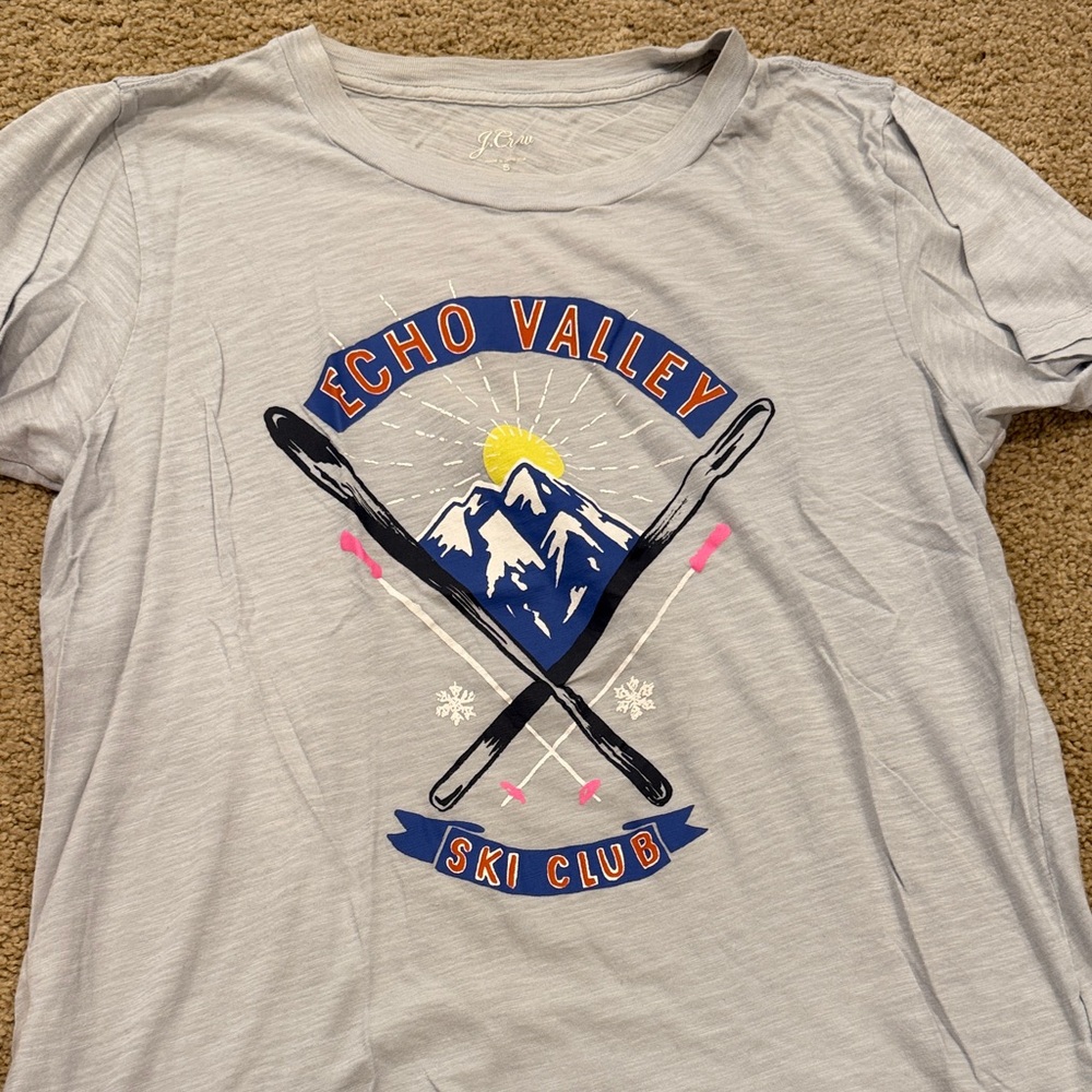 J. Crew Gray Echo Valley Ski Club Tee